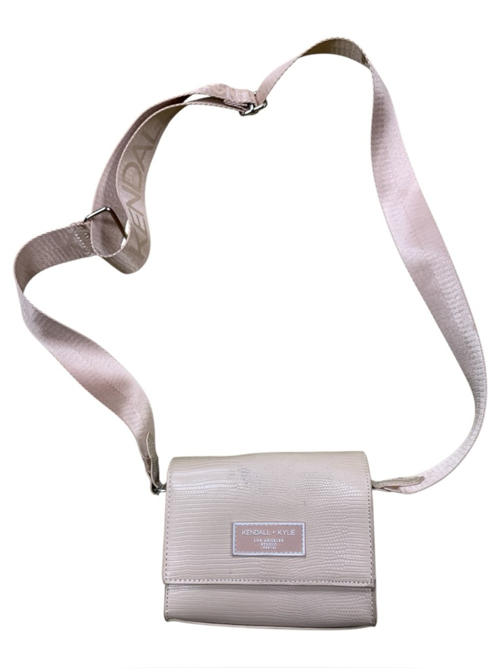Kendall & Kylie Pale Blush Crossbody Bag with Logo Plaque
